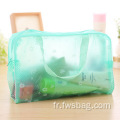 Custom Girls Gift Transparent PVC Arafroproof Toalans Travel Rangement Cosmetic Makeup Makip Bag Poucheup Organisateur